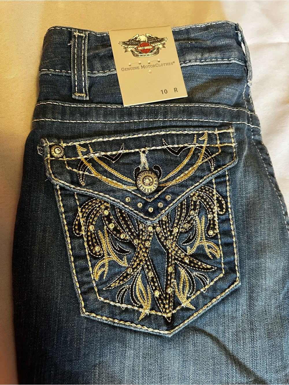 Harley-Davidson Blue Embroidered Pocket Women’s Jeans - Picture 6 of 10